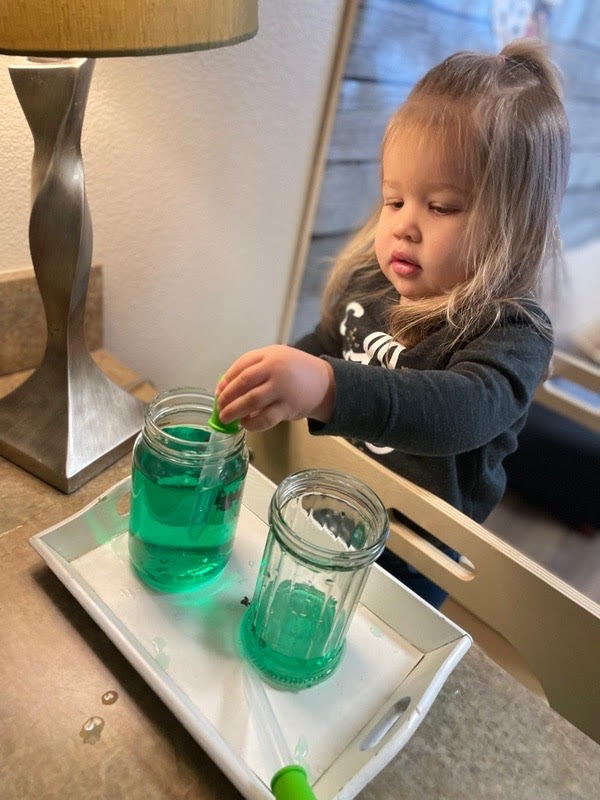 Girl learning science